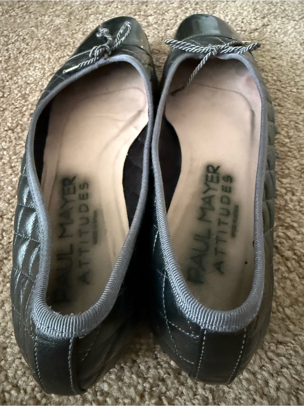 PAUL MAYER Best Cap Toe Quilted Leather Ballet Flat with Bow - Picture 5 of 12